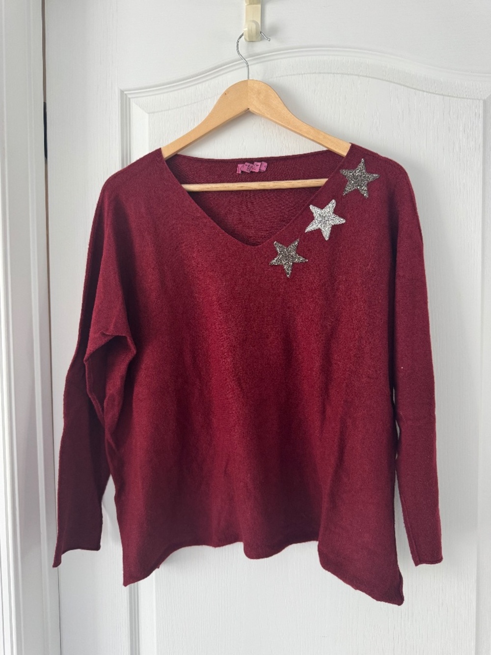 Red Sweater with Sparkle Stars